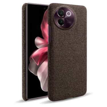 Imagem de Capa para vivo V30E 5G,Capa desenhada em lona,Case Protetora Ultrafina com Empunhadura Macia,Design em Tecido Antichoque e Antiarranhões-Brown