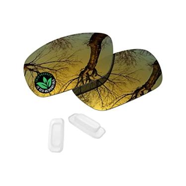 Imagem de Raydi Lentes de reposição de policarbonato e protetores de nariz para óculos de sol Maui Jim Black Coral MJ249 - Espelho dourado 24K - Polarizado