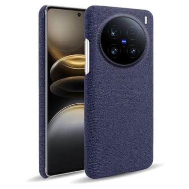 Imagem de Capa para vivo X100 Ultra 5G,Capa desenhada em lona,Case Protetora Ultrafina com Empunhadura Macia,Design em Tecido Antichoque e Antiarranhões-Blue