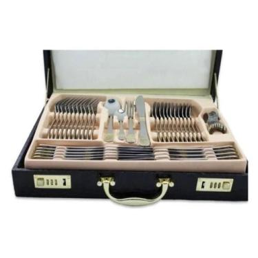 Imagem de Faqueiro Inox 84 Peças Banhando Ouro 24K - Nakazaki