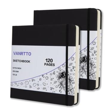 Imagem de Caderno de Esboços VANRTTO - Capa Dura Quadrada 8x8 Polegadas - 120lb,