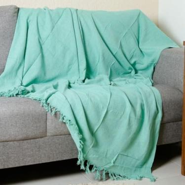 Imagem de Manta King Gigante 3,00M x 1,80M Decorativa Colcha Coberta Proteção Cama Sofá(Verde Água (3,00M x 1,80M))