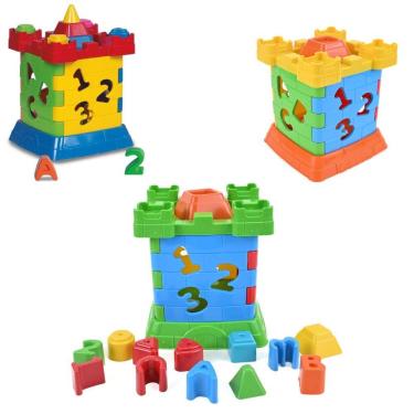 Imagem de Castelinho Interativo Educativo, Brinquedo de Encaixe com Números e Letras