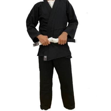 Imagem de Kimono Jiu Jitsu Trançado Médio Adulto Marca Aranha, Preto, A4 - 1,85 