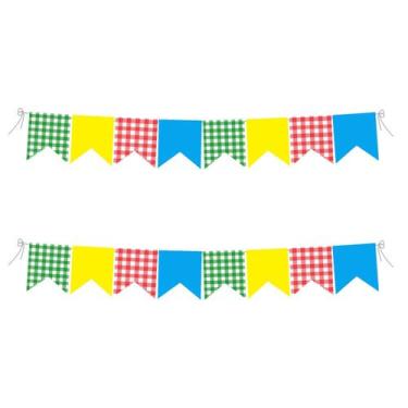 Imagem de Faixa Bandeirinha Decorativa Festa Junina Xadrez 10 mts - PIFFER