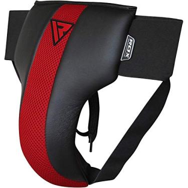 Imagem de RDX Protetor de virilha para boxe, muay thai, kickboxing e luta de MMA, equipamento abdo de couro Maya aprovado pela SATRA para artes marciais, protetor abdominal Jockstrap para Sparring, Taekwondo e