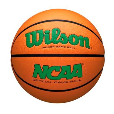 Imagem de WILSON NCAA Evo NXT Bola de basquete oficial para uso interno, verde/laranja, tamanho 18-75 cm