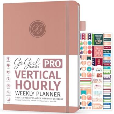 Imagem de GoGirl Agenda Planner PRO - Agenda sem data com horários horários, organizador mensal, semanal e diário, agenda de compromissos para gerenciamento de tempo, capa dura 17,78 cm x 25,4 cm, dura 1 ano -
