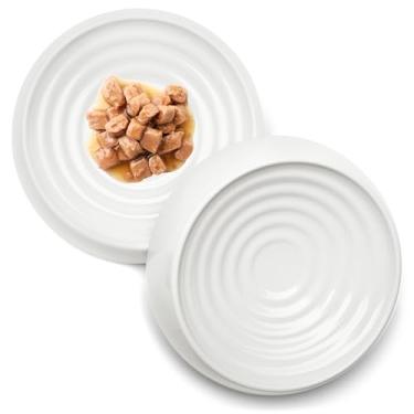 Imagem de CatGuru Tigelas para gatos, tigela de comida de gato compatível com bigodes para gatos internos, alívio da fadiga, prato largo para gatinhos, pratos antiderrapantes para animais de estimação, pratos