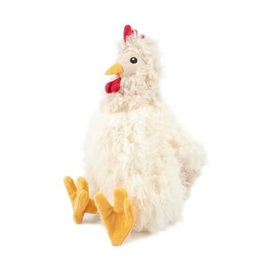 Imagem de Brinquedos de pelúcia para cães Best Pet Supplies Pelúcia de frango para brincadeiras interativas, filhotes e idosos, galinha colorida e fofa, frango enrugado (bege)
