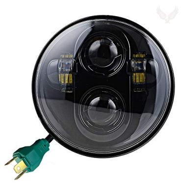 Imagem de Eagle Lights Farol de projeção de LED de 5,7 polegadas para Harley Davidson Sportsters, Indian Scout Motorcycle e mais (preto)