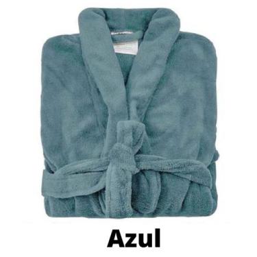 Imagem de Roupão microfibra Adulto Soft Macio roupão de banho Corttex, Azul clar