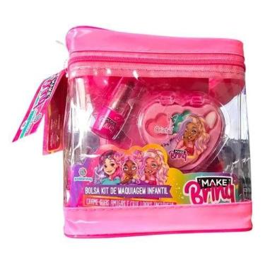 Imagem de Kit Maquiagem Infantil Makebrinq 7 Peças Necessaire Inclusa - make bri