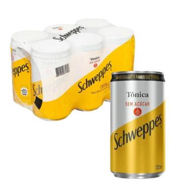 Imagem de Água Tônica Zero Açúcar Schweppes Pack com 6 Unidades 220ml