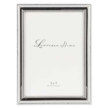 Imagem de Lawrence Frames 510757 Moldura de metal prateada com contas delicadas, 12,7 x 17,8 cm