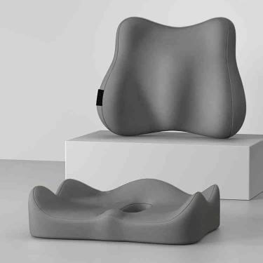 Imagem de Almofada Ergonômica Para Cadeira De Escritório, Almofada De Assento De Carro De Espuma De Memória, Alivia As Costas, Nádegas, Quadril, Cóccix, Dor Ciátic, Beige 1-1, 2pcs 13 * 16 * 3inch