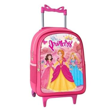 Imagem de Mochila Rodinha Feminina Escolar Infantil Menina Reforçada Grande Grande Juvenil Bolsa Passeio Viagem Criança (Princesa)