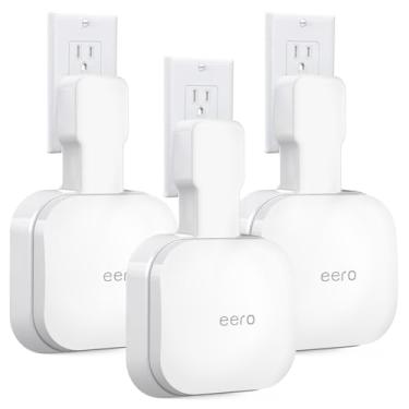 Imagem de Suporte de parede para eero Pro 6e/Pro 6, sem fios bagunçados, economia de espaço, suporte de tomada de parede, compatível apenas com roteador de sistema Wi-Fi eero Pro 6e/Pro 6 Mesh (pacote com 3)