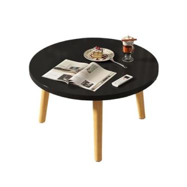 Imagem de Mesa de Centro Janela pequena mesa de café pequena mesa redonda quarto pequena mesa de madeira simples tatami mesa curta Mesa de Chá(Yellow)