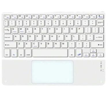 Imagem de Teclado Sem Fio Bluetooth com Touchpad Integrado, Compatível com Diversos Dispositivos, Notebooks, Tablets, Smart TVs (Branco)