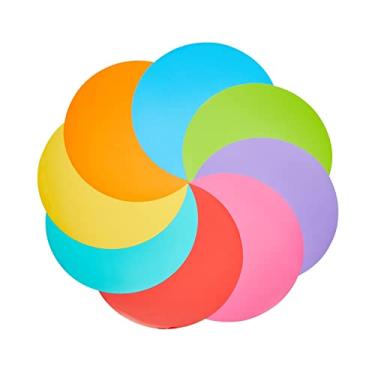 Imagem de Juvale Pacote com 24 pontos apagáveis a seco de 28 cm e pontos adesivos para mesas de sala de aula - Retire e cole círculos para materiais de professores e suprimentos essenciais escolares (8 cores)