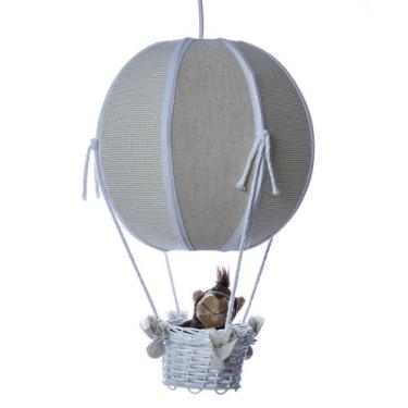 Imagem de Lustre Balão Bolinha Bege Floresta Quarto Bebê Infantil - Potinho de m