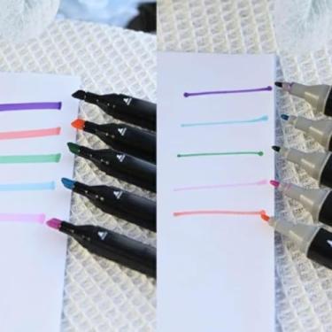 Imagem de Canetinha Ponta Dupla Touch para Colorir Kit Estojo de Canetas Escolar Marcador Coloridas Permanente Duas Pontas Para Desenho Ponta Fina e Pincel Profissional (24 Cores).