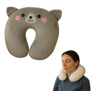 Imagem de Almofada para Pescoço Cervical de Viagem Travesseiro Encosto de Cabeça Descanso Apoio Confortável Protetor Ergonomico Macio Neck Relax Grande Postural Adulto Infantil Portatil (Cinza)