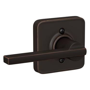 Imagem de Schlage Maçaneta de porta F170 LAT 716 LFL Latitude com acabamento Laflin, alça falsa unilateral que não gira e bronze envelhecido
