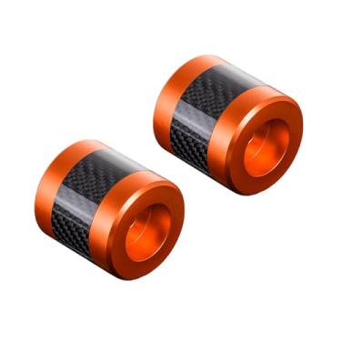 Imagem de Advanblack ProTek Barra de colisão usinada Sliders Decorativos Roda Rotativa Extremidade para Guarda de Motor Dianteiro Protetores de Alforje Traseiro (CNC Laranja com Embutimento de Carbono)