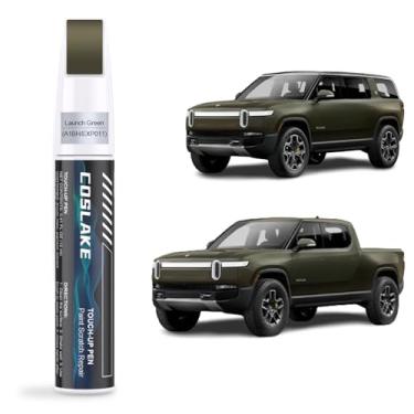 Imagem de COSLAKE Tinta de retoque de carro (Launch Green(A1BH/EXP011)) para RIVIAN, kit de reparo de arranhões de pintura de carro, solução rápida e fácil de reparar, caneta removedor de arranhões com 2
