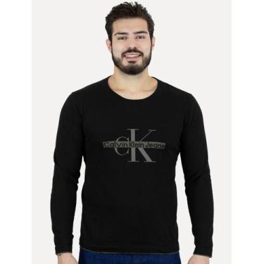 Imagem de Suéter Calvin Klein Jeans Masculino Tricot Logo Reissue Preto, L/G
