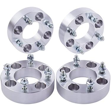 Imagem de DCVAMOUS Espaçadores de roda 4 peças 4 x 156 ATV UTV 3,8 cm com parafusos 12 x 1,5 furo central de 131 mm compatível com Polaris 4 Lug para Ranger 2013-2021 | RZR XP 1000 2014-2021 | RZR 2015-2021