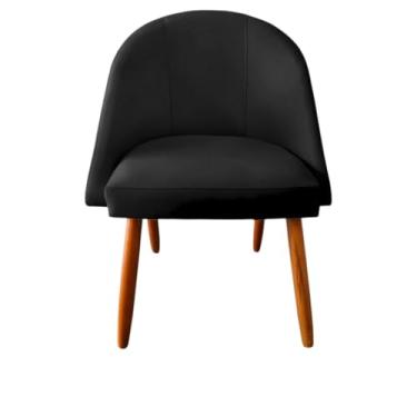 Imagem de Cadeira Mesa de Jantar Lua Veludo Premium Pés Palito (Preto)