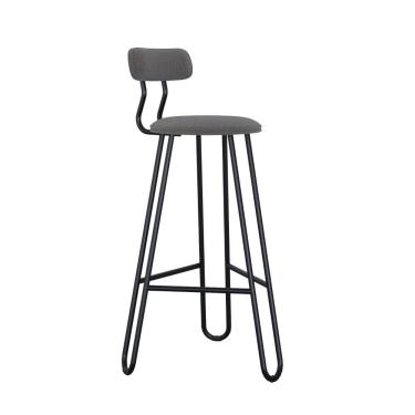 Imagem de Conjunto 4 Banquetas Alta Ginger Com Encosto Fendi Cinza City