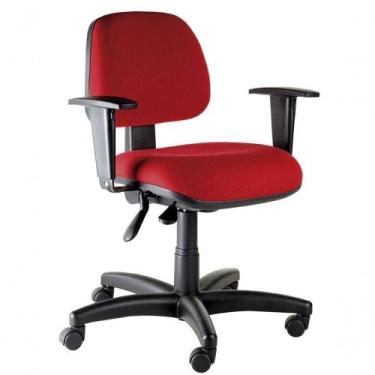 Imagem de Cadeira Secretária Para Escritório Linha Confort Vermelho - DESIGN OFF