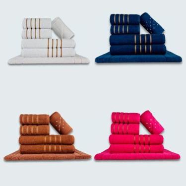 Imagem de Jogo De Toalhas 24 Ps Coleo Montreal 100% Algodo Br+az+mr+rs - Toalhas