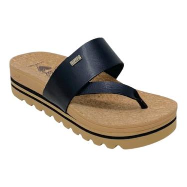 Imagem de REEF Cushion Sol Hi Sandália feminina plataforma moderna, palmilha acolchoada ultramacia, Preto, 36