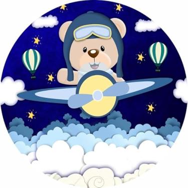 Imagem de Painel Festa Redondo C/Elastico 1,50m Ursinho Aviador (USA005)