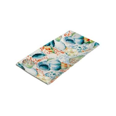 Imagem de Tigelas de cerâmica irregulares domésticas, utensílios de mesa criativos e personalizados sob o esmalte - Oceano - prato retangular de 35,56 cm