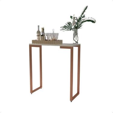 Imagem de Aparador Industrial Pés Cobre 68X30X90 - RDS Metalúrgica, Off-White