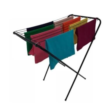 Imagem de Varal Retrátil de Chão Vertical - Suporte Resistente com Abas Dobráveis para Roupas(VARAL PRETO SEM ABAS)