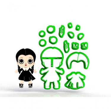 Imagem de Cortador Wandinha Addams -cute Modular Adams Tamanho 7 Cm