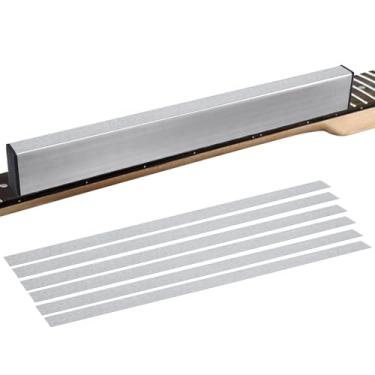 Imagem de Anjetan Kit De Nivelamento Trastes Para Guitarra, Nivelador 16" Com 6 Lixas (Grão 100/120/240/320/600/1000), Barra Lima, Ferramentas Braço Da Guitarra