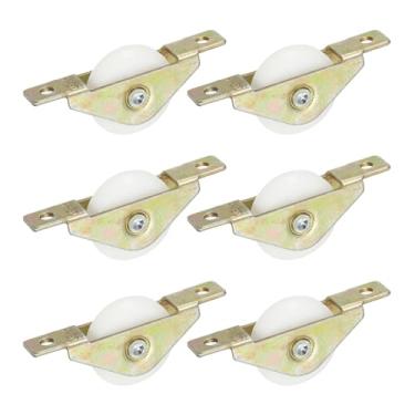 Imagem de PATIKIL Polia de nylon para porta deslizante de 30 mm, 6 peças de rodas de rolo de móveis com distância de furo de 5 mm para tela, porta, guarda-roupa, armário, armário, amarelo