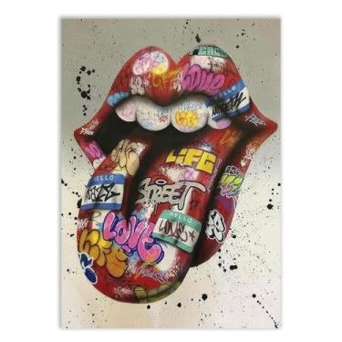 Imagem de Placa Decorativa Grafite Banda De Rock Arte De Rua Banksy