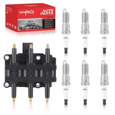 Imagem de PAPAPARTS Pacote De Bobina Ignição Uf305 E 6 Velas Compatíveis Com Jeep Wrangler, Volkswagen Routan, Chrysler Voyager, Town & Country, Pacifica, Dodge Caravan, Grand V6