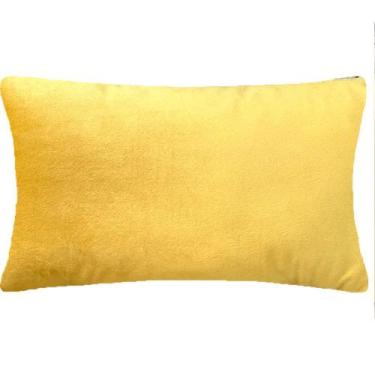Imagem de Almofada Retangular Lisa Veludo Amarelo 50x28cm - Sua Casa Decor