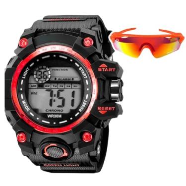 Imagem de Relogio Digital Prova Dagua Masculino + Oculos Sol + Caixa resistente esportivo original