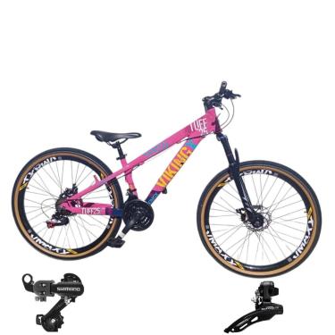Imagem de Bicicleta 26 VikingX T25 24v Cambio Dianteiro e Traseiro Shimano Pneu Aro 26 Balão Faixa Amarela-Unissex